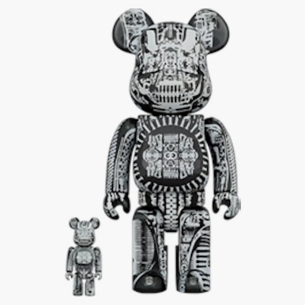 Bearbrick HR Giger 100% a 400% nastavený černý chrom
