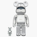 Bearbrick hajime sorayama sexy robot 100% & 400% set chrome