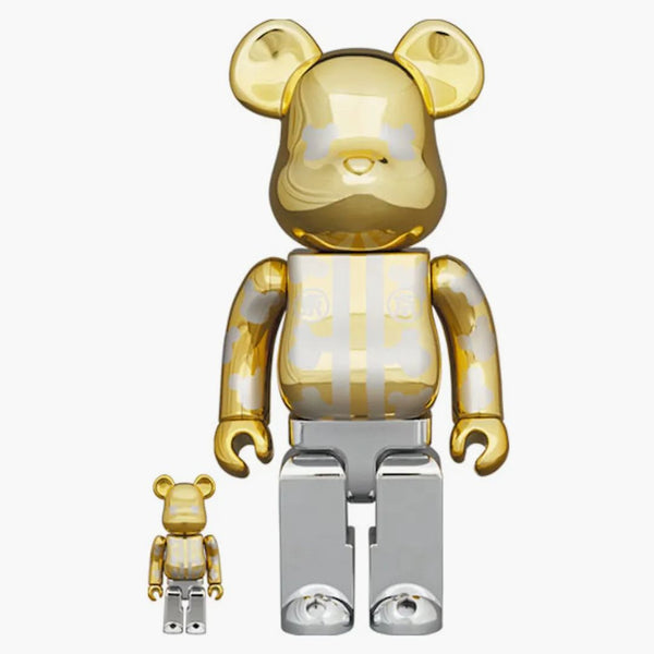 Bearbrick Happy Tokio Gold Ploted 100% & 400% sada