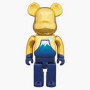 Bearbrick Hinode Fuji 400% gold/navy