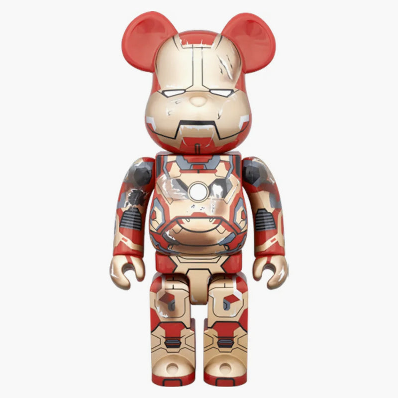 Bearbrick Iron Man Mark xlii skadad ver. 400% guld