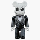 Bearbrick x Disney Tim Burton's The Nightmare Before Christmas Jack Skellington 100% e 400% Set Black