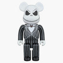 Bearbrick x Disney Tim Burton's The Nightmare Before Christmas Jack Skellington 100% e 400% Set Black