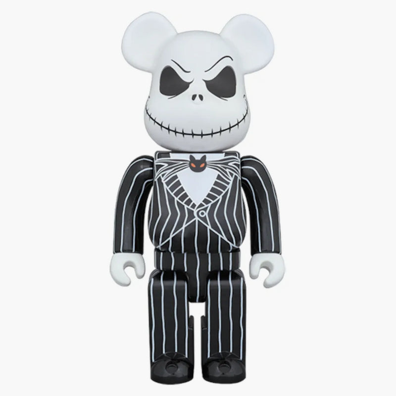 Bearbrick x Disney Tim Burton's The Nightmare Before Christmas Jack Skellington 100% e 400% Set Black