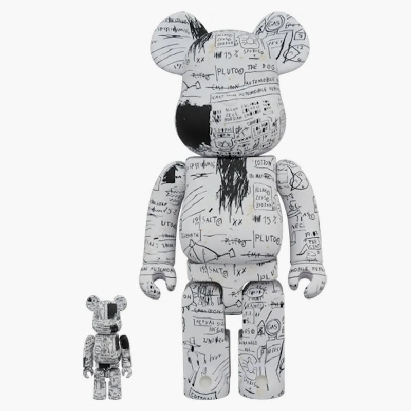 Bearbrick Jean-Michel Basquiat 3 100% a 400% sada bílá