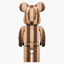 Bearbrick karimoku fragment carved wooden longitudinal chess 400% wood