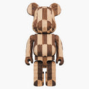 Bearbrick karimoku fragment carved wooden longitudinal chess 400% wood