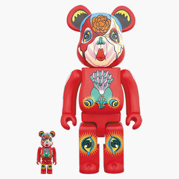 Bearbrick Keiichi Tanaami 100% a 400% červené