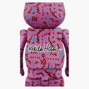 Bearbrick Keith Haring 2 100% & 400% sada fialová