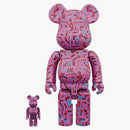 Bearbrick Keith Haring 2 100% & 400% sada fialová