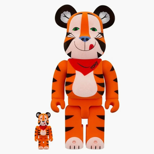 Bearbrick Kellogs Corn Frosties Tony The Tiger Vintage Stadgy 100% i 400% zestaw