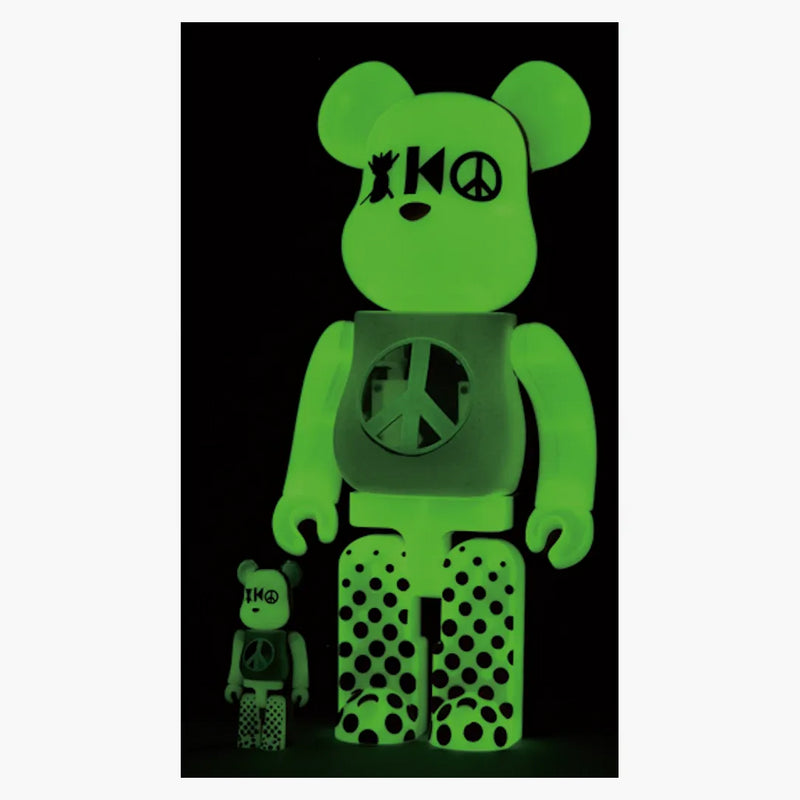 Kinetika Bearbrick (Glow in the Dark) 100% a 400% set růžová
