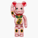 Bearbrick Lucky Cat 10 Pink Gold Plated