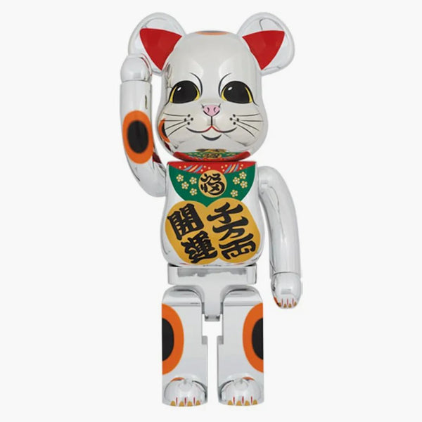 Bearbrick Lucky Cat Buona fortuna dieci milioni di ryo 1000% argento placcato