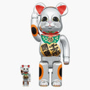 Bearbrick Lucky Cat Hodně štěstí deset milionů Ryo 100% a 400% sada stříbrná