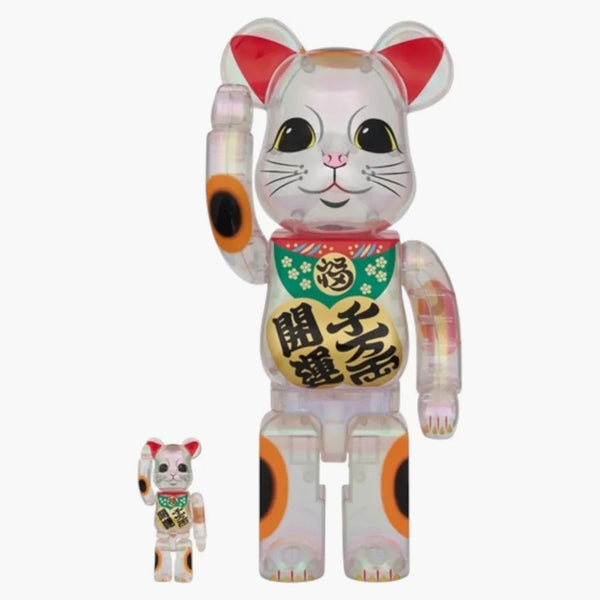 Bearbrick Lucky Cat Good Luck Ten Million Ryo Transparent Plating 100% & 400% Set