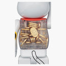 Bearbrick Lucky Cat Oval 100% & 400% Set White