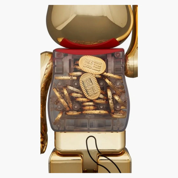 Bearbrick Lucky Cat Oval Good Luck Gold Plated 100% & 400% Set