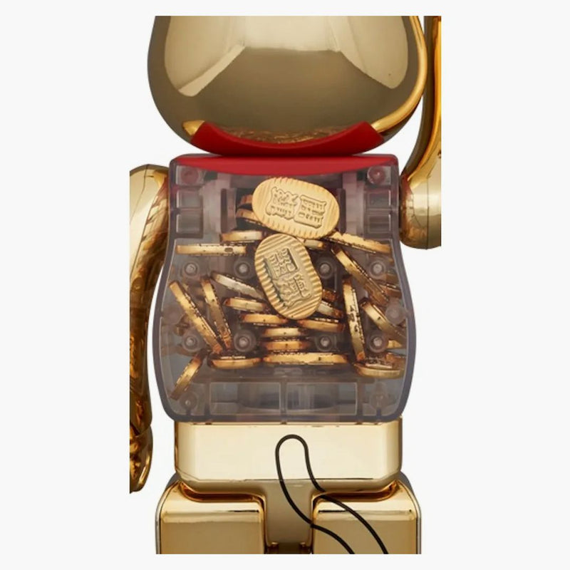 Bearbrick Lucky Cat Oval Good Luck Gold Plated 100% & 400% Set