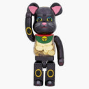 Bearbrick Lucky Cat Oval Ten Million Ryo Black Plated 1000%