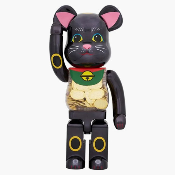 Bearbrick Lucky Cat Oval Oval dieci milioni di ryo nero placcato il 1000%