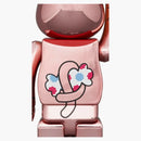 Bearbrick Lucky Cat Peko-chan Money Luck 100% & 400% Set Peach Gold