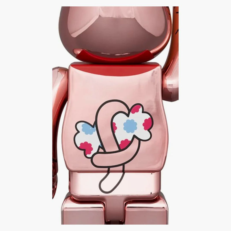 Bearbrick Lucky Cat Peko-chan peníze štěstí 100% a 400% set broskvové zlato