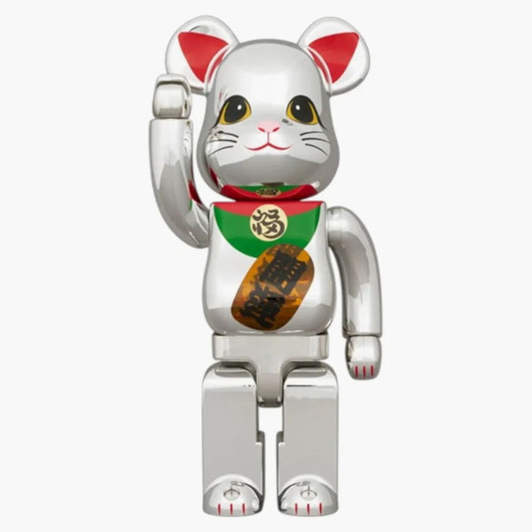 Bearbrick Lucky Cat Silver Plated Luminous 4