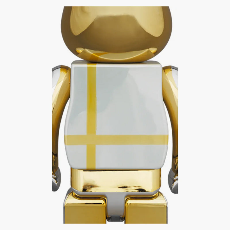 Hračka Bearbrick Medicom plus 100% a 400% nastavená stříbrný chrome ver.