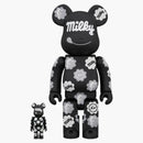Bearbrick Milky the Convili Milky 100% & 400% set Black