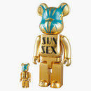 Bearbrick Madsaki 100% & 400% set gold