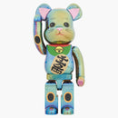 Bearbrick Maneki Neko 1000% Černá transparentní pokovování