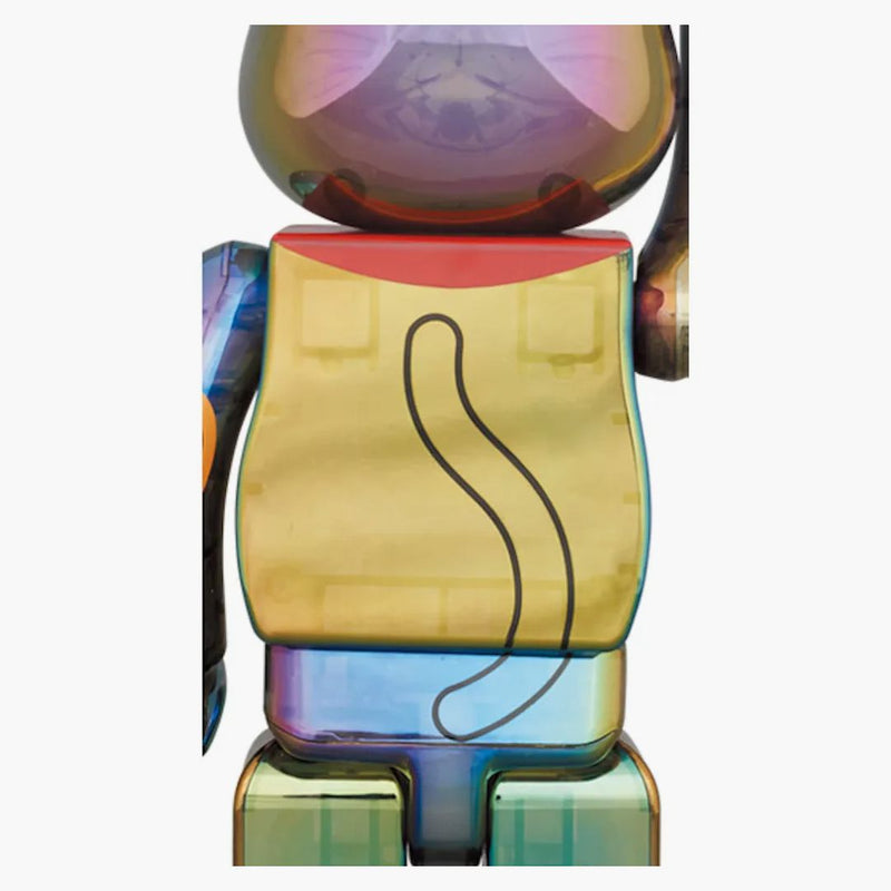Bearbrick Maneki Neko 100% a 400% nastaveno černé transparentní pokovování