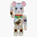 Bearbrick Maneki Neko 100% & 400% Set Transparent Plating