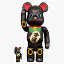 Bearbrick Maneki Neko Gold Luck 100% & 400% set