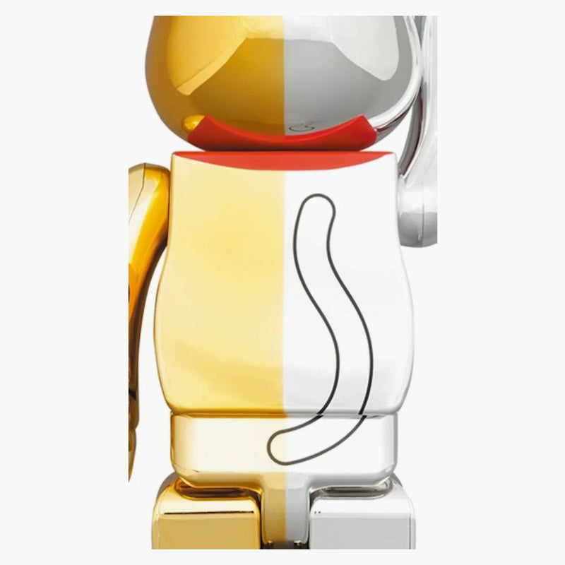 Bearbrick Maneki Neko Good Luck Silver x deset milionů zlatých 100% a 400% set stříbro/zlato