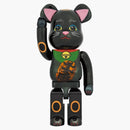 Bearbrick Maneki Neko Luminous 1000% Black Plated