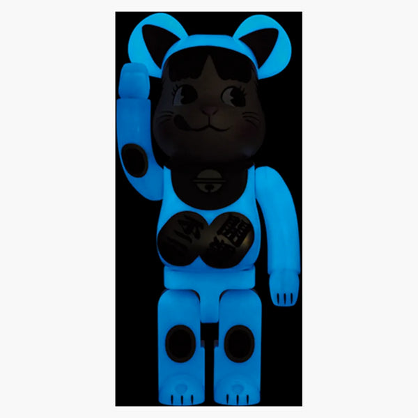 Bearbrick Maneki Neko Peko-chan Blue Liinoy 100% & 400% set