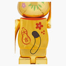 Bearbrick Maneki Neko Peko-Chan Fuku 1000% Gold Plated