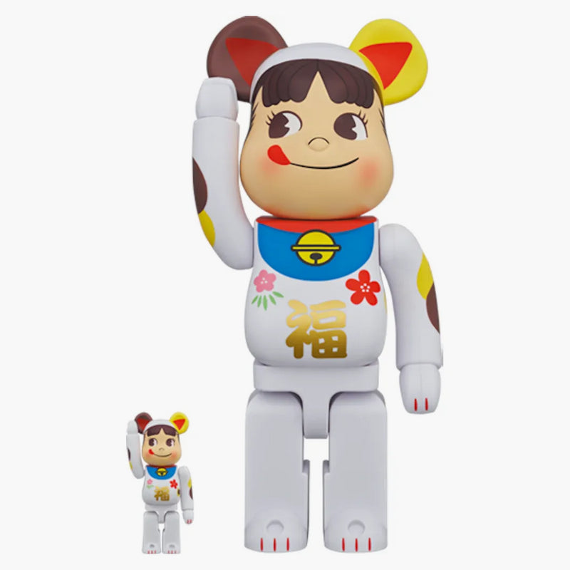 Bearbrick Maneki Neko Peko-chan Fuku 100% & 400% Set