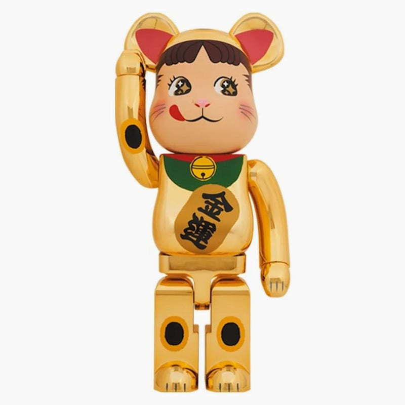 Bearbrick Maneki Neko Peko-chan Money Luck 1000% Gold Plodato