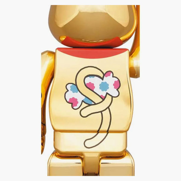 Bearbrick Maneki Neko Peko-chan peníze Plating 100% & 400% Set Gold