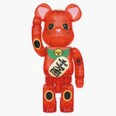 Bearbrick Maneki Neko Plum Transparent 400% Red