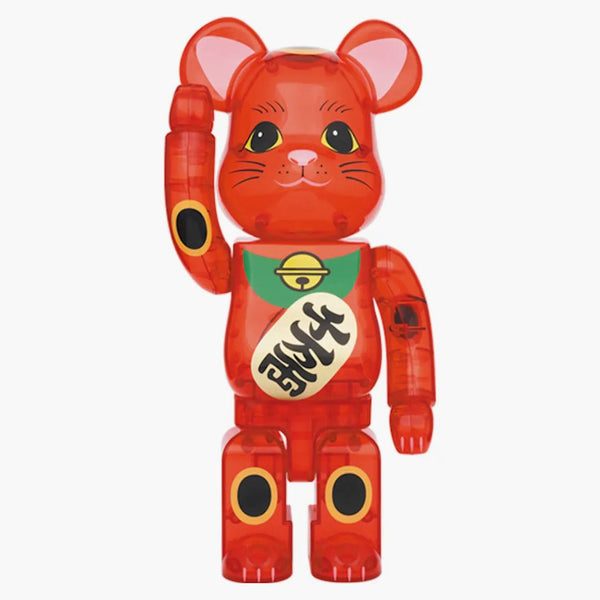 Bearbrick Maneki Neko Plum Transparent 400% Red