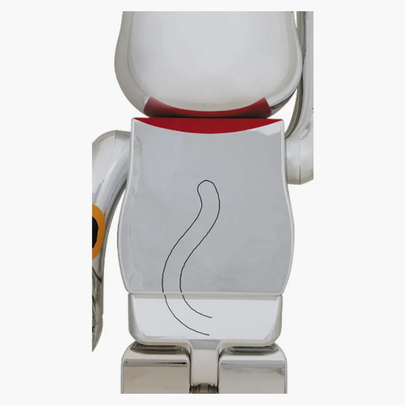 Bearbrick Maneki Neko Silver placcato 2 1000%