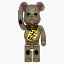 Bearbrick Maneki Neko Silver placcato luminoso 1000%