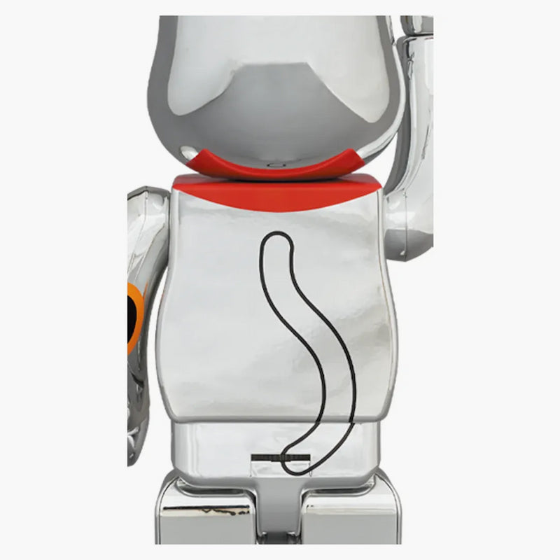 Bearbrick Maneki Neko Silver Svítí 400%
