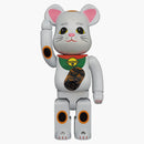 Bearbrick Maneki Neko White Plated Luminous 400%