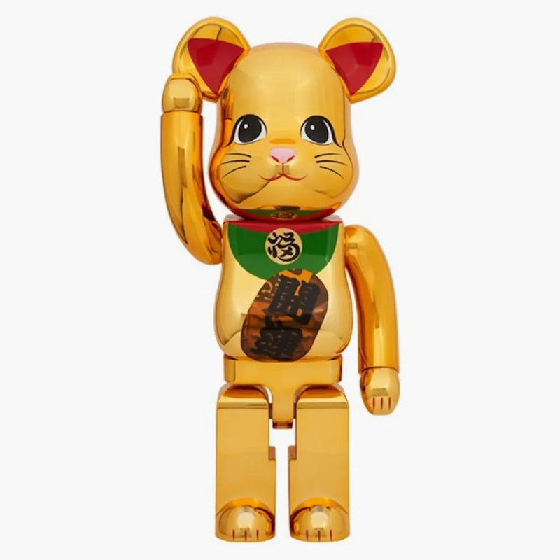 Bearbrick Medicom Lucky Cat Good Luck Luminous 1000% Gold Plated