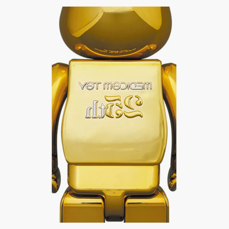Bearbrick Medicom Toy 25. výročí 100% a 400% nastaveno zlatý chrom